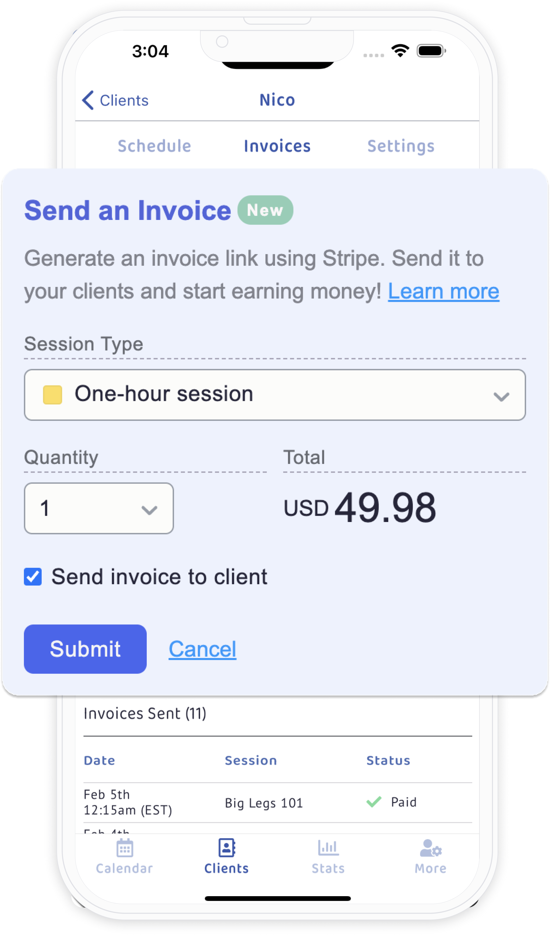 Send invoices and track payments